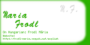 maria frodl business card